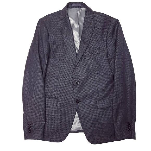 Zara Man Suit Collection 2015 Blazer Mens 42R Navy Textured  2 Button EUC - Picture 1 of 10